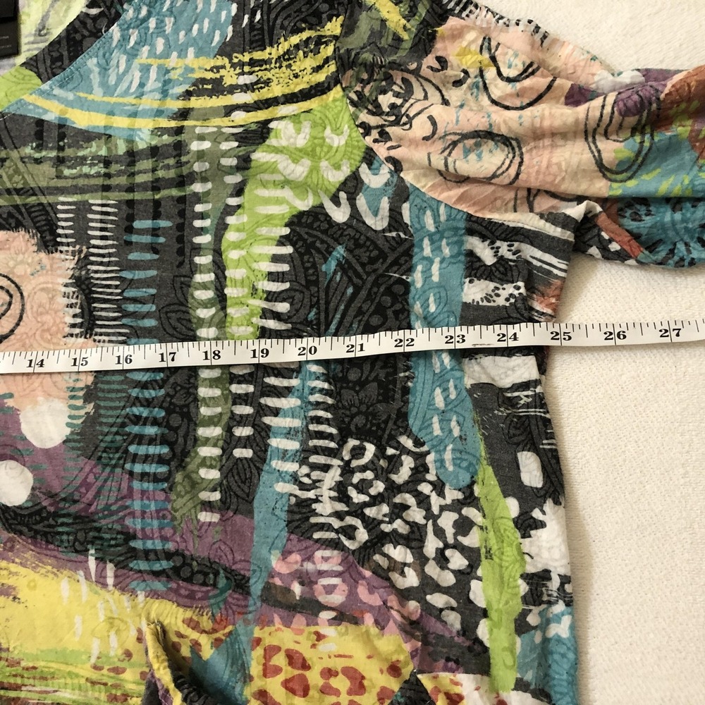 Ali Miles Shirt Womens 1X Multicolor Abstract Art Print Tunic 3/4 Sleeve Top - Picture 8 of 10